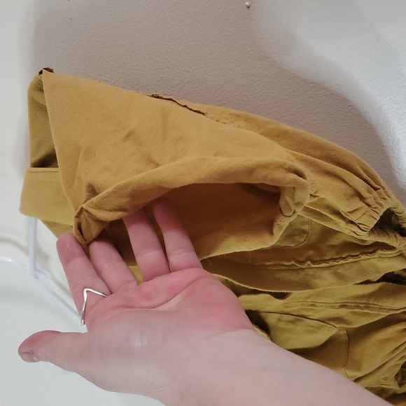 We The Free Joy Rider Crop Top Glistening Gold Size Small Cotton Chest Pockets - Picture 2 of 9